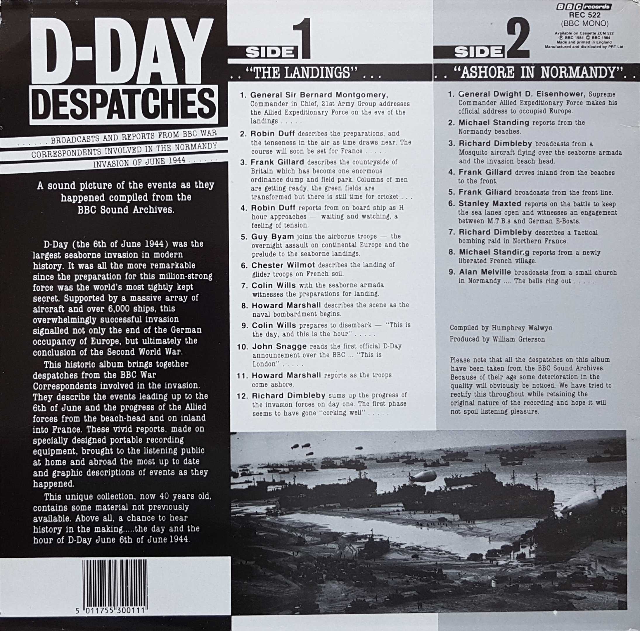 Picture of REC 522 D-day despatches by artist Various from the BBC records and Tapes library